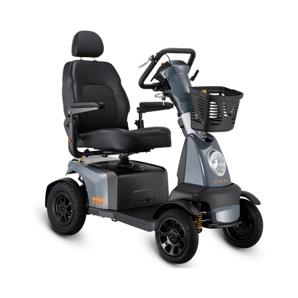 Scootmobiel Excel Galaxy Plus 4 in het grijs.